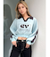 round GY BICOLOR POLOニットトップス