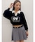 round GY BICOLOR POLOニットトップス