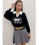 round GY BICOLOR POLOニットトップス