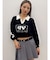 round GY BICOLOR POLOニットトップス