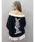 BICOLOR POSH BUNNY Vネックスウェットトップス