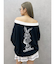 BICOLOR POSH BUNNY Vネックスウェットトップス