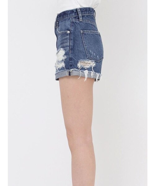 GYDA ジャストウエスト ダメージデニム ショートパンツ ショーパン ジャストウエストダメージデニムショートパンツ[品番