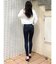 ハイウエストウエストクロススキニーデニムパンツ