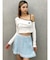 GD BICOLORワンショルダーデザインショートトップス