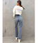 ハイウエストGD SIDE 2ラインストレートワイドデニムパンツ