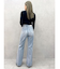 ハイウエストGD SIDE 2ラインストレートワイドデニムパンツ