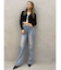 ハイウエストGD SIDE 2ラインストレートワイドデニムパンツ