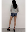 ハイウエストBACK RIPPEDデニムショートパンツ