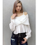 キャミレイヤードオフショルペプラムシャツ