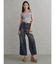 ハイウエストサイドオープンデニムワイドパンツ