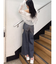 ハイウエストサイドオープンデニムワイドパンツ