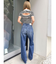 BACK OPENハーフスリーブPOLOニットトップス
