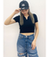 BACK OPENハーフスリーブPOLOニットトップス