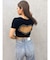BACK OPEN bijou heartトップス