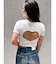 BACK OPEN bijou heartトップス
