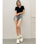 ハイウエストJUBEYO bijouデニムショートパンツ