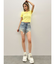 ハイウエストJUBEYO bijouデニムショートパンツ