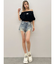 ハイウエストJUBEYO bijouデニムショートパンツ