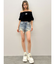 ハイウエストJUBEYO bijouデニムショートパンツ