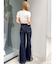 ハイウエストSIDEフリンジフレアデニムパンツ