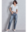 ハイウエストVintage Edge ダメージストレートデニムパンツ