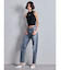 ハイウエストVintage Edge ダメージストレートデニムパンツ