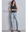 ハイウエストVintage Edge ダメージストレートデニムパンツ