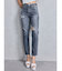 ハイウエストVintage Edge ダメージストレートデニムパンツ