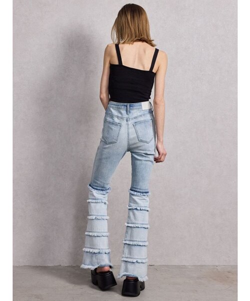 ハイウエストTIERED FRINGEフレアデニムパンツ｜ジェイダの通販｜&mall