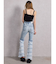 ハイウエストTIERED FRINGEフレアデニムパンツ