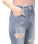 ハイウエストcut out poketダメージスキニーデニムパンツ