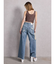 ハイウエストSIDE straight line damageワイドデニムパンツ