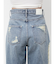 ハイウエストSIDE straight line damageワイドデニムパンツ