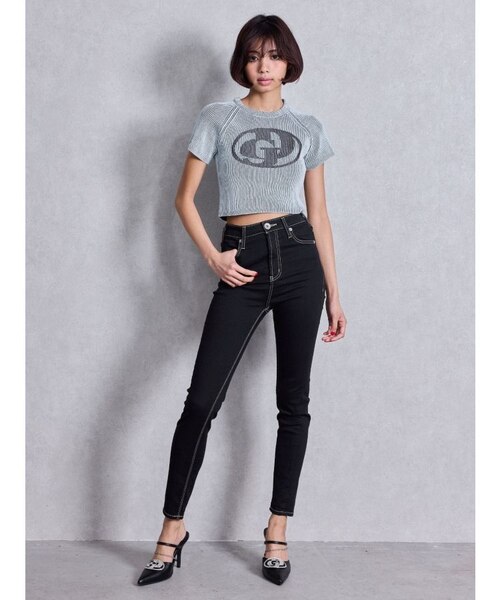 GYDA/3way GDビジューMOLDチェーンストラップポインテッドミュール ジェイダ GYDA 3way GDビジューMOLDチェーンストラップポイン