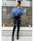 ミドルウエストSIDE RIPPEDカラースキニーパンツ