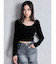 VELOUR RIB BACK CROSS TOPS
