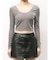 VELOUR RIB BACK CROSS TOPS