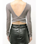 VELOUR RIB BACK CROSS TOPS