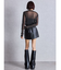 mock neck shiny sheerトップス