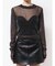 mock neck shiny sheerトップス