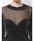 mock neck shiny sheerトップス