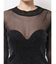 mock neck shiny sheerトップス
