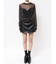 mock neck shiny sheerトップス