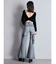 ハイウエスト strap cargo designフレアデニムパンツ