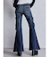 ハイウエスト strap cargo designフレアデニムパンツ