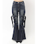 ハイウエスト strap cargo designフレアデニムパンツ