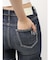 ハイウエスト strap cargo designフレアデニムパンツ