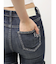 ハイウエスト strap cargo designフレアデニムパンツ