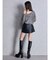 ハイウエストフェイクレザースカートライクショートパンツ